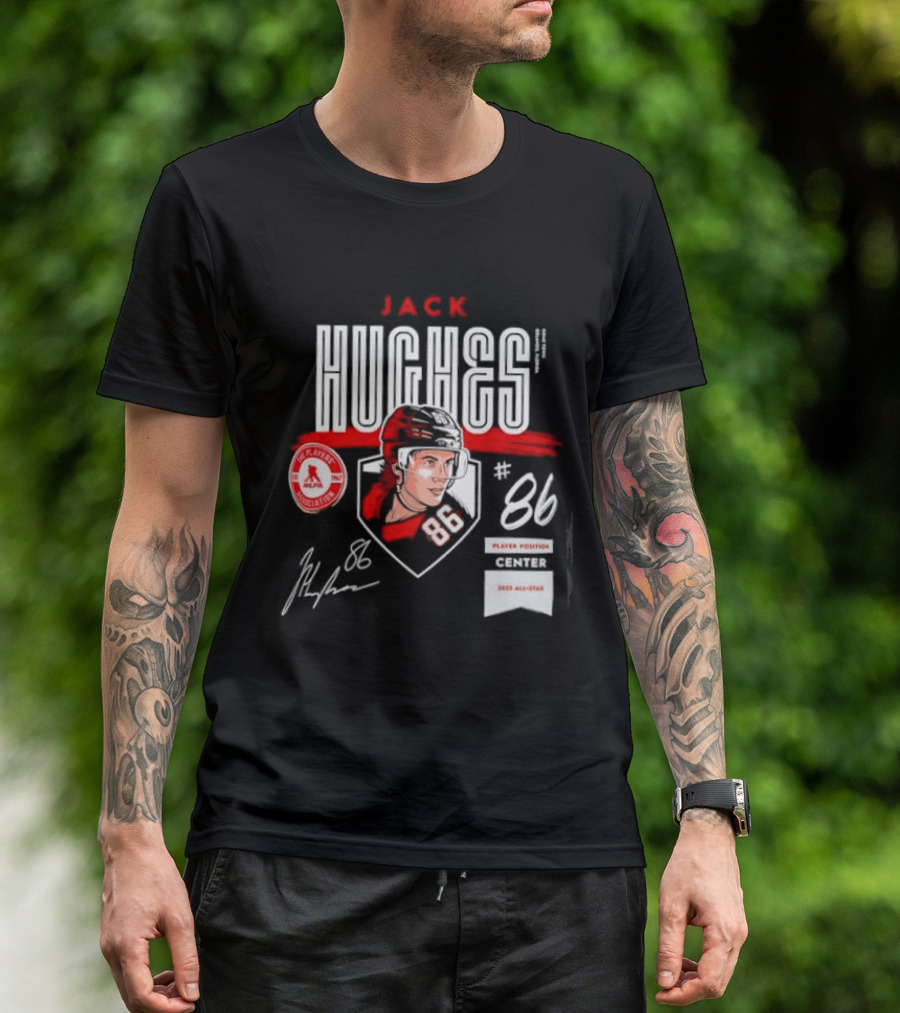 Jack Hughes NHLPA Signature 2023 All Star Center #86 T-Shirt