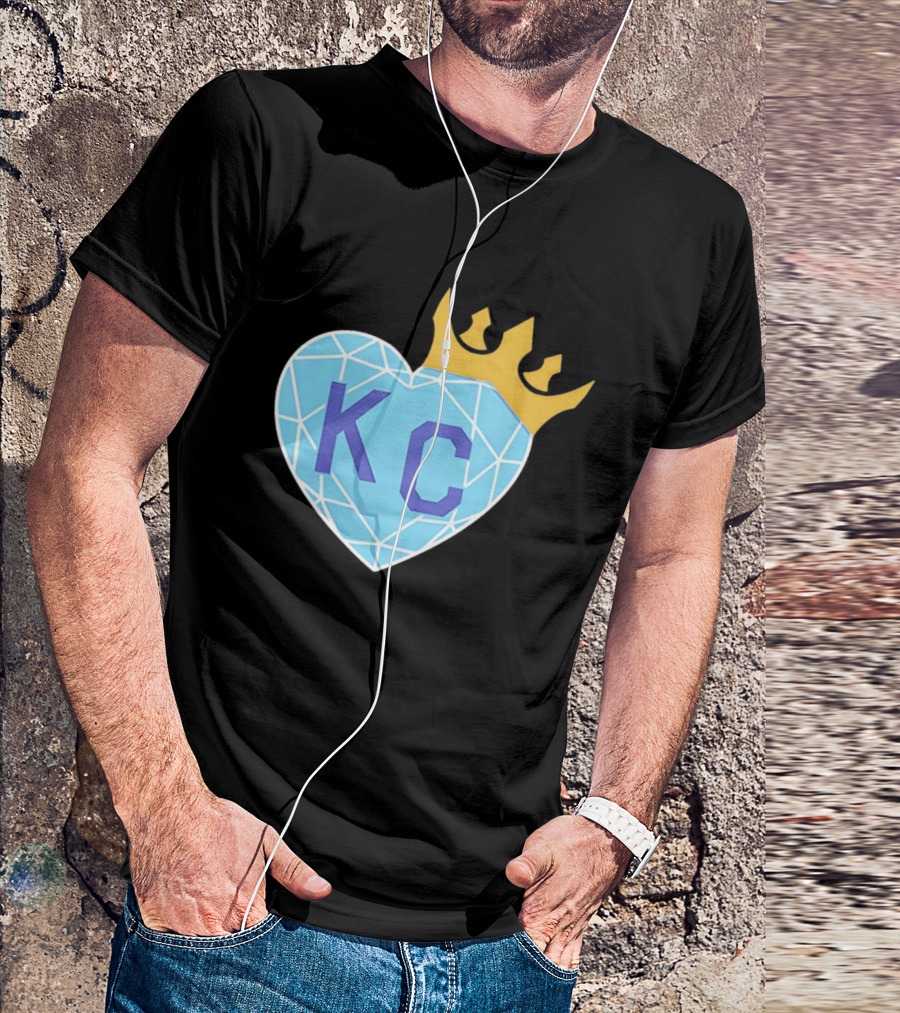 KC Diamond Heart With Golden Crown T-Shirt