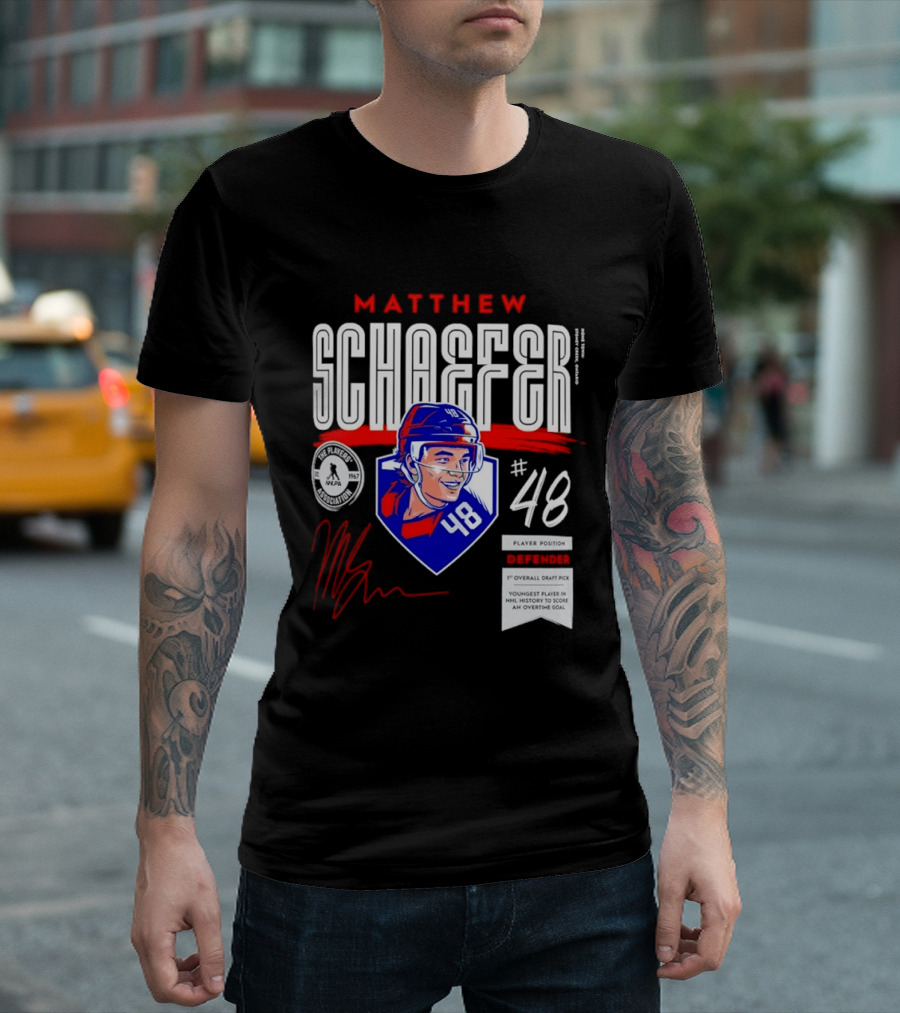 Matthew Schaefer No 48 NHLPA Defender 1st Overall Draft Pick T-Shirt