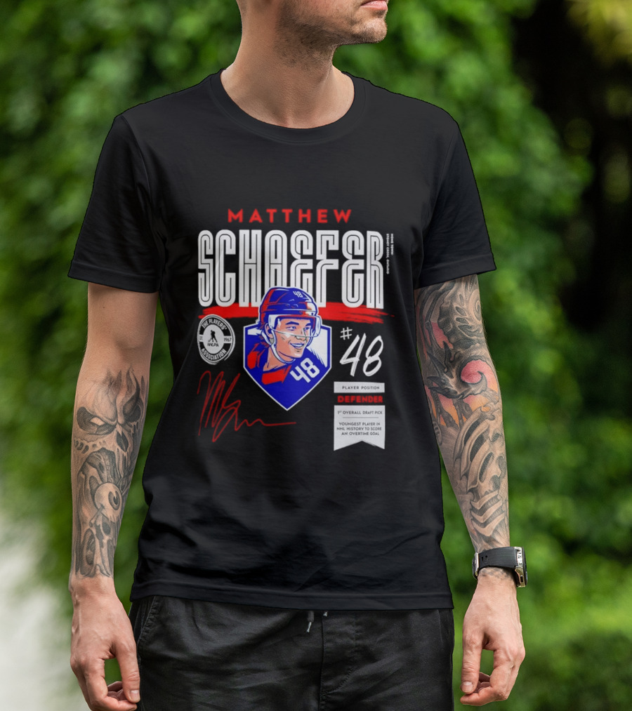Matthew Schaefer No 48 NHLPA Defender 1st Overall Draft Pick T-Shirt