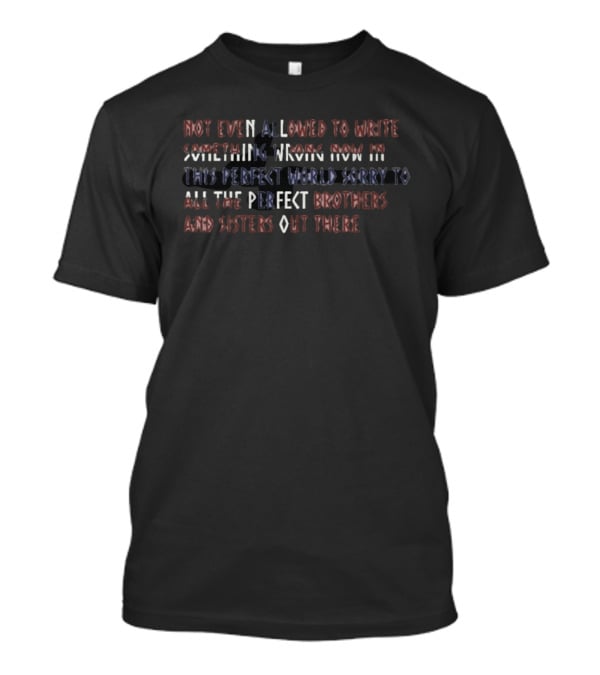 Not Even Allowed To Write Something Wrong Now In This Perfect World Sorry To All The Perfect Brothers And Sisters Out There T-Shirt