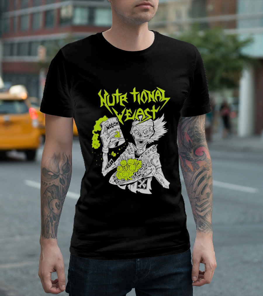 Nutritional Yeast Nooch Vegan Yummy B12 Skeleton T-Shirt