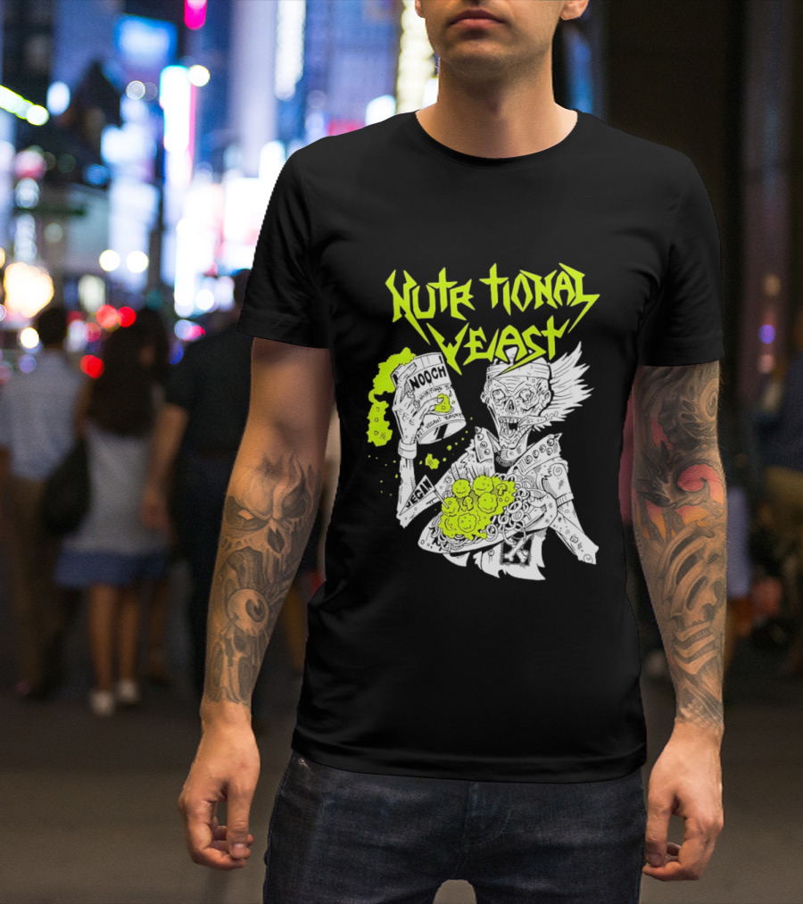 Nutritional Yeast Nooch Vegan Yummy B12 Skeleton T-Shirt