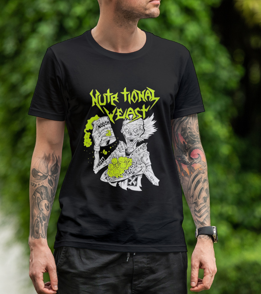 Nutritional Yeast Nooch Vegan Yummy B12 Skeleton T-Shirt