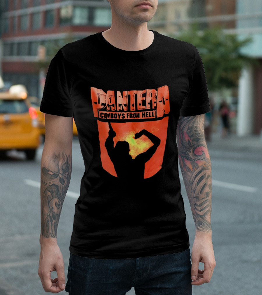 Pantera Cowboys From Hell Heavy Metal Distressed Skull T-Shirt