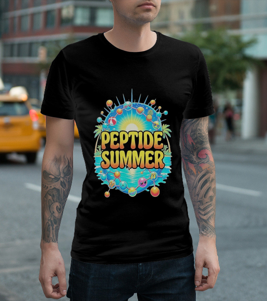 Peptide Summer Tropical Molecular Science Beach Vibe T-Shirt