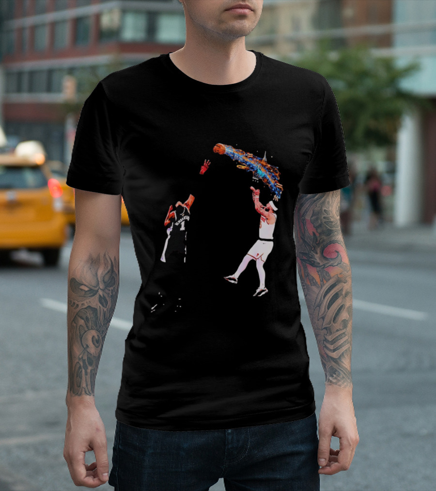 Wembanyama Vs New York Basketball Player Dynamic Showdown T-Shirt