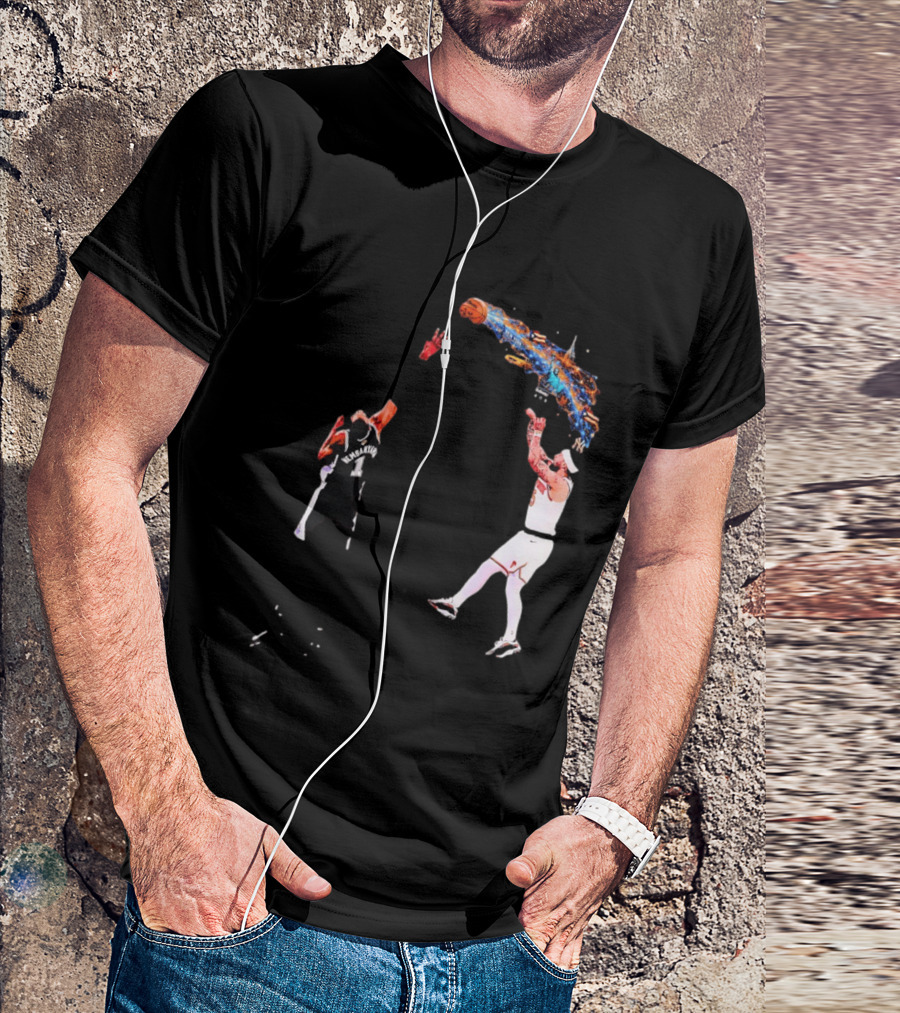Wembanyama Vs New York Basketball Player Dynamic Showdown T-Shirt