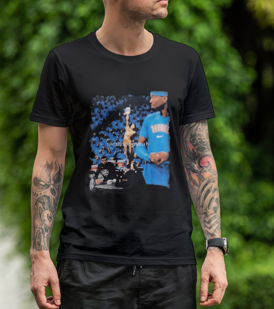 Shai Gilgeous Alexander Take Things Personally Blue Outfit And Black T-Shirt