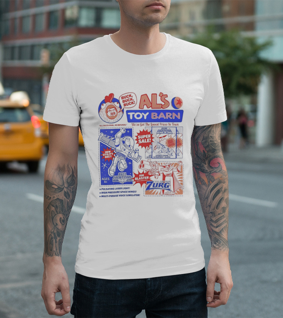 Al's Toy Barn Buzz Lightyear New Utility Belt Emperor Zurg Super Sale T-Shirt