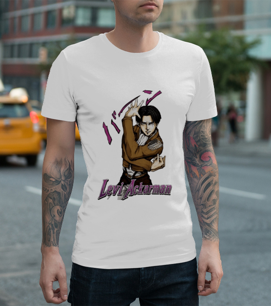Levi Ackerman Anime Character Pose Attack On Titan Manga T-Shirt