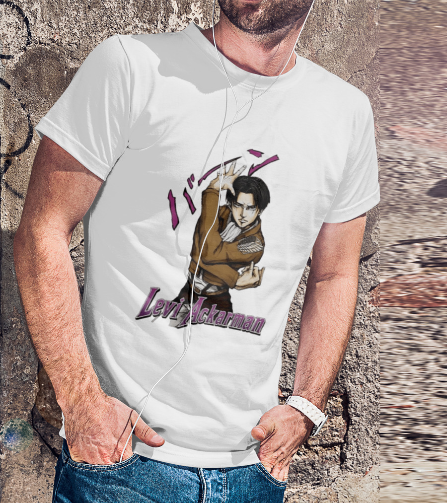 Levi Ackerman Anime Character Pose Attack On Titan Manga T-Shirt
