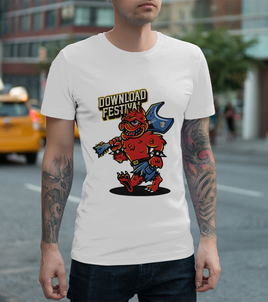 Download Festival Hellhound Character With Guitar T-Shirt