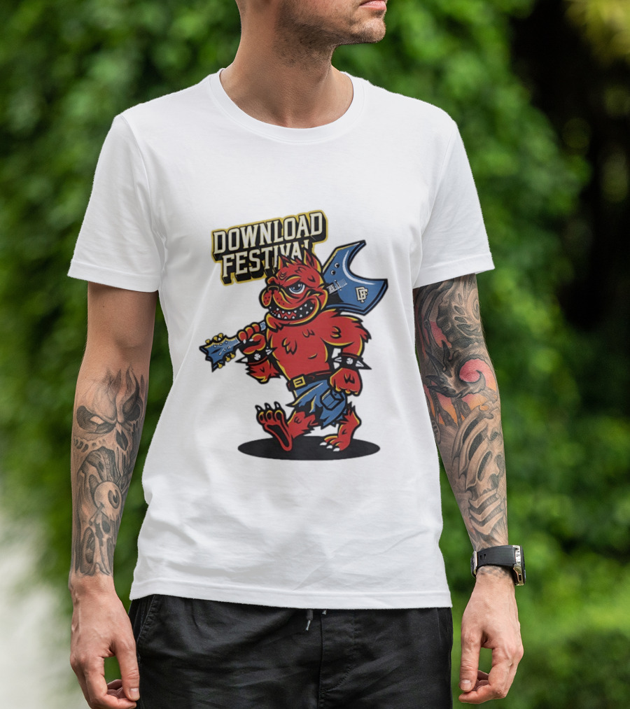 Download Festival Hellhound Character With Guitar T-Shirt