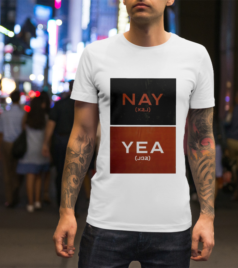 Nay Yea Minimalist Affirmation Negation Optical Illusion T-Shirt