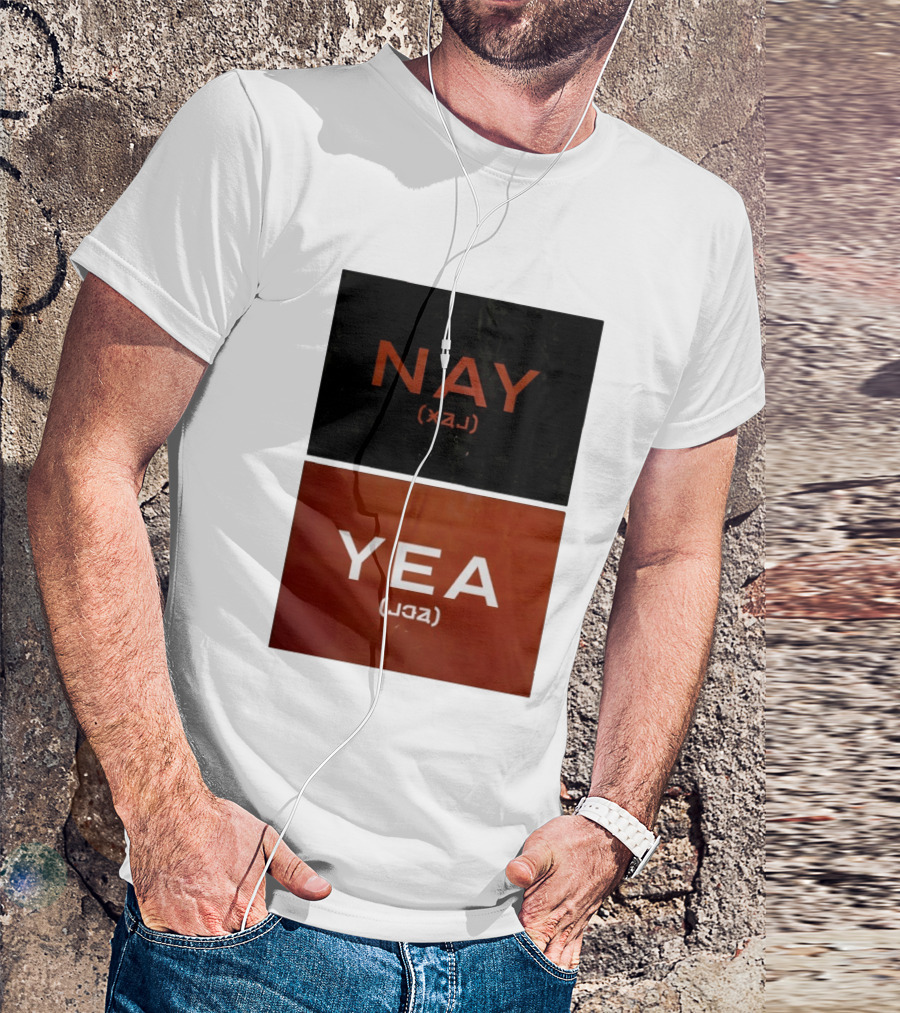 Nay Yea Minimalist Affirmation Negation Optical Illusion T-Shirt
