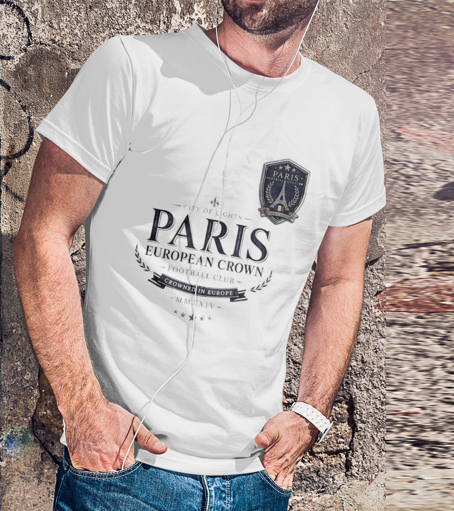 Paris City Of Light European Crown Football Club T-Shirt