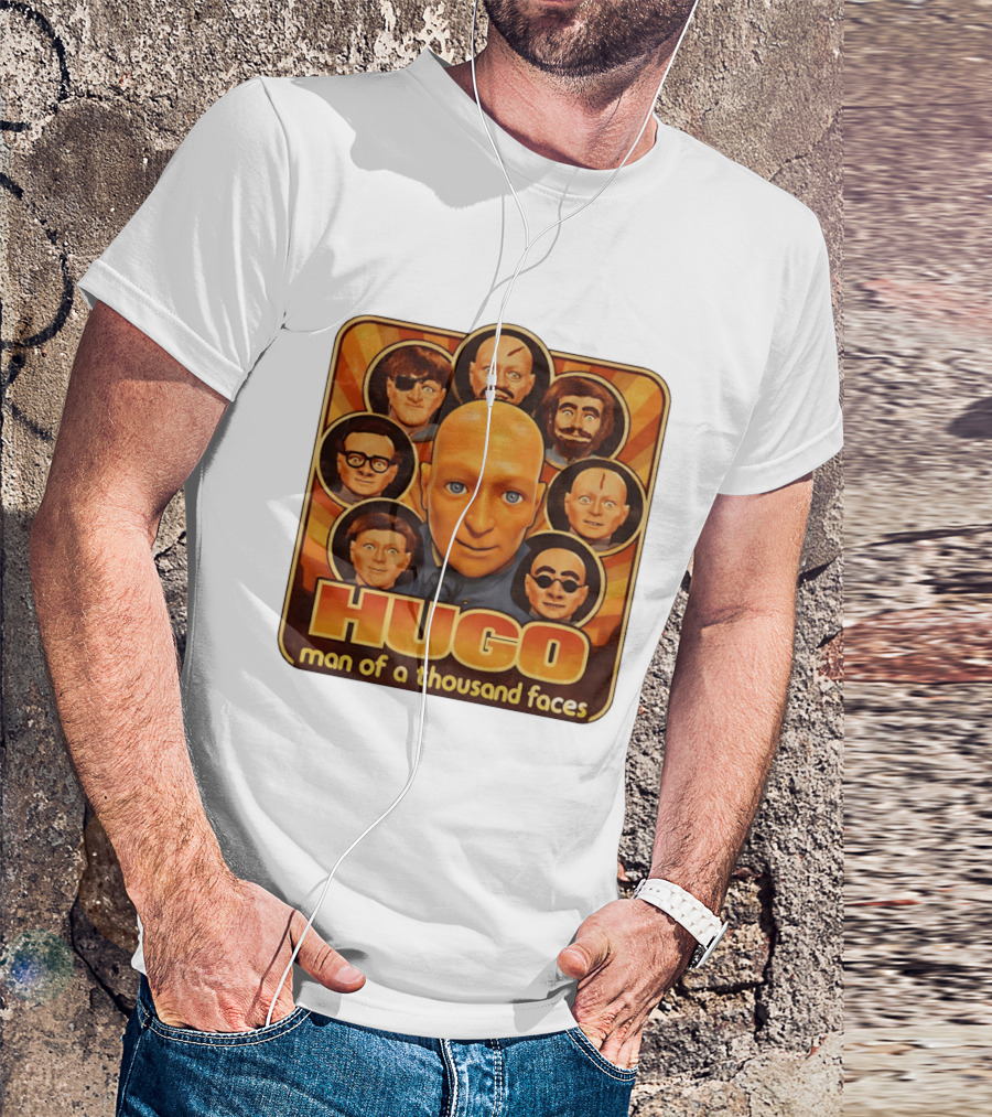 Hugo Man Of A Thousand Faces Ventriloquist Dummy Mask Collection T-Shirt