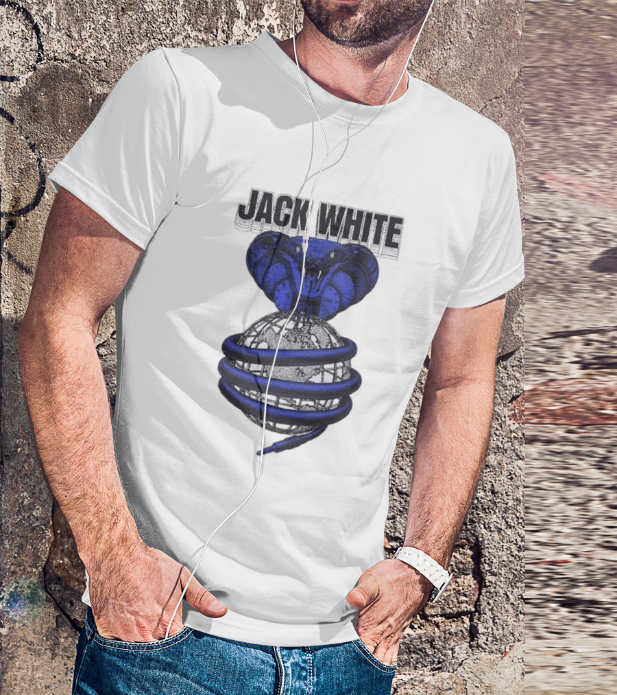 Jack White No Name Tour 2026 Snake Wrapped Around Globe T-Shirt