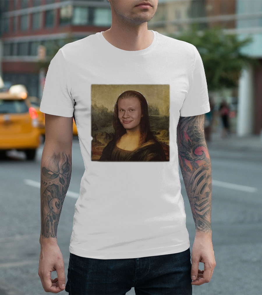 Mona Lisa Erling Haaland Meme Face Fusion T-Shirt