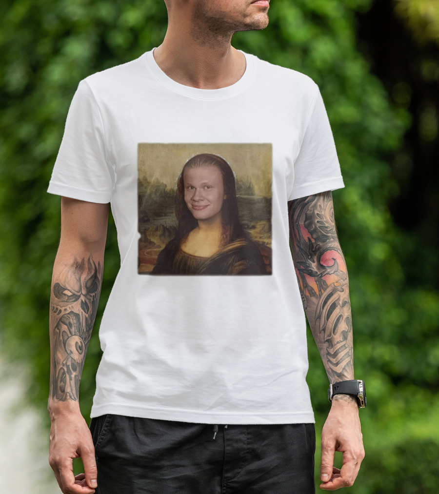 Mona Lisa Erling Haaland Meme Face Fusion T-Shirt