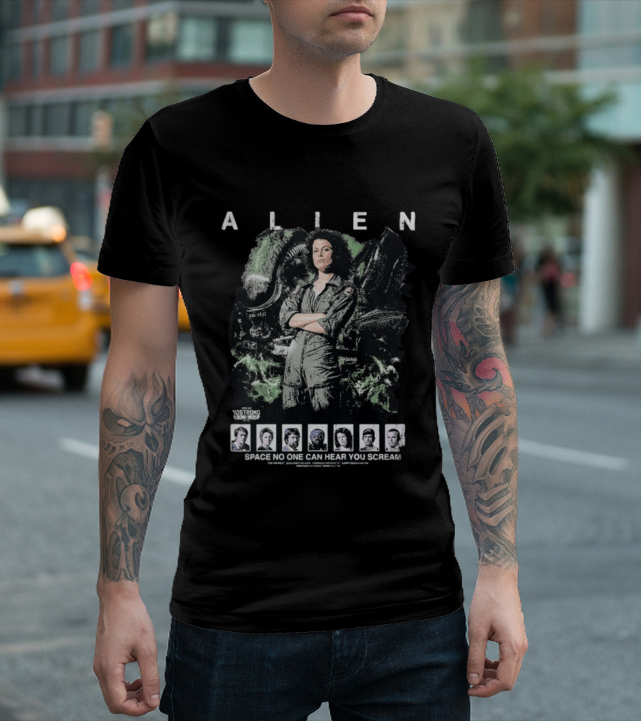 ALIEN Space No One Can Hear You Scream Nostromo Crew T-Shirt