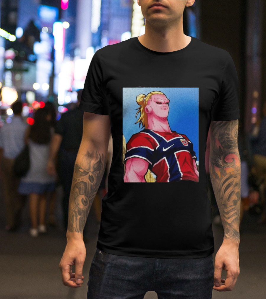 Erling Haaland Majin Buu Norway Dragon Ball Fusion T-Shirt