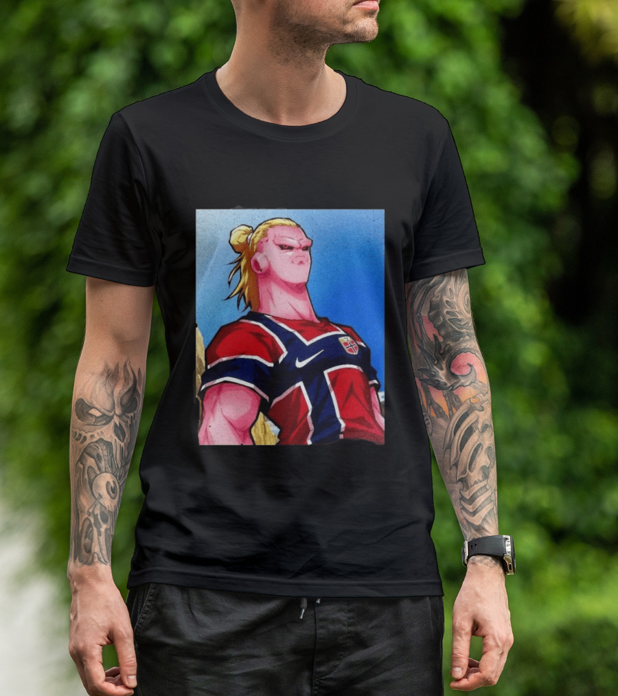 Erling Haaland Majin Buu Norway Dragon Ball Fusion T-Shirt