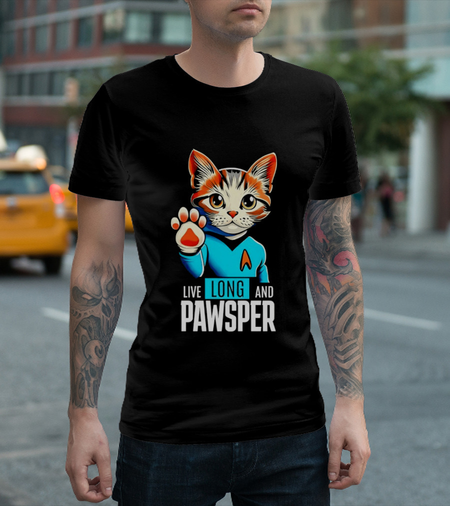 Cat Live Long And Pawsper Fun Feline Cosplay T-Shirt