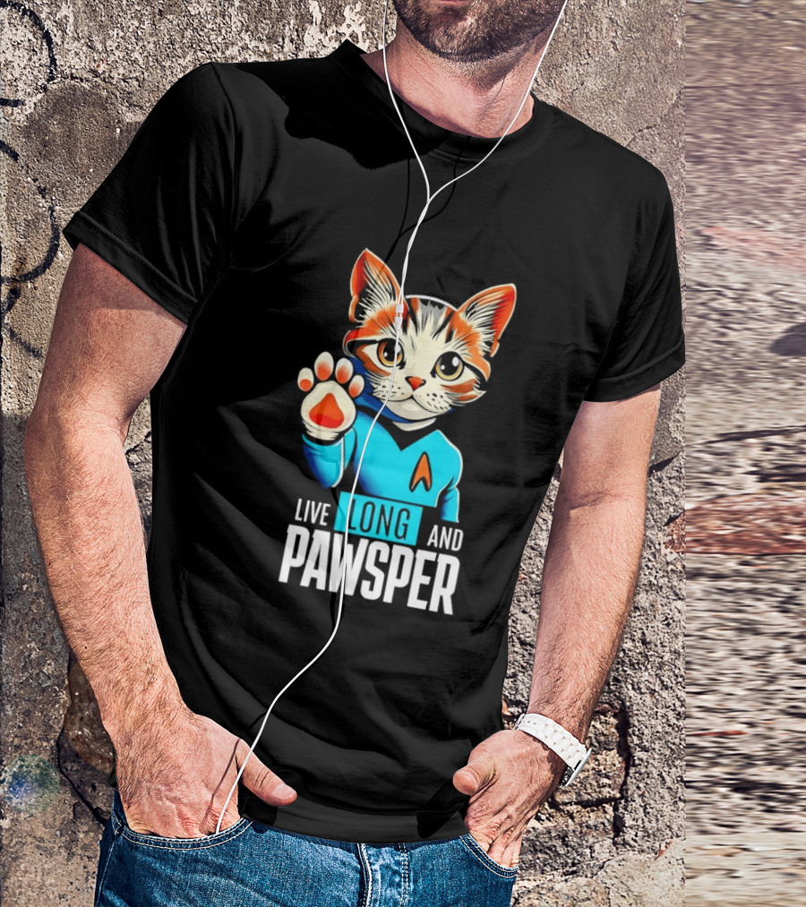 Cat Live Long And Pawsper Fun Feline Cosplay T-Shirt