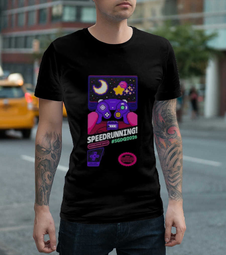 Games Done Quick Speedrunning 2026 Kirby Controller Retro Gaming T-Shirt