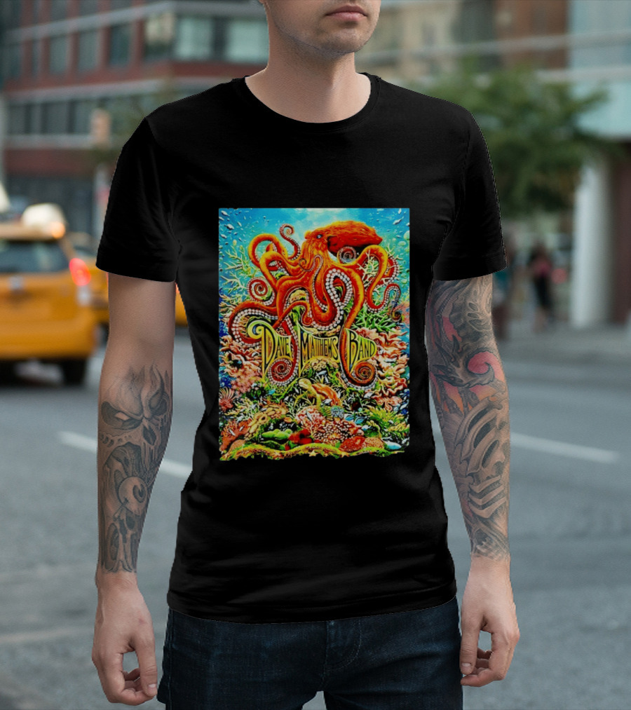 Dave Matthews Band Camden New Freedom Mortgage Pavilion July 11 2026 Colorful Octopus Underwater Scene T-Shirt