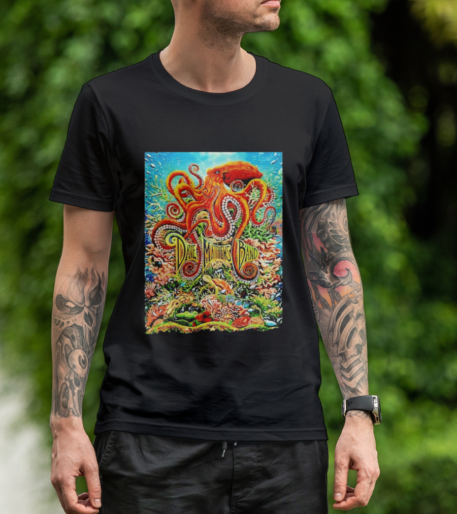 Dave Matthews Band Camden New Freedom Mortgage Pavilion July 11 2026 Colorful Octopus Underwater Scene T-Shirt