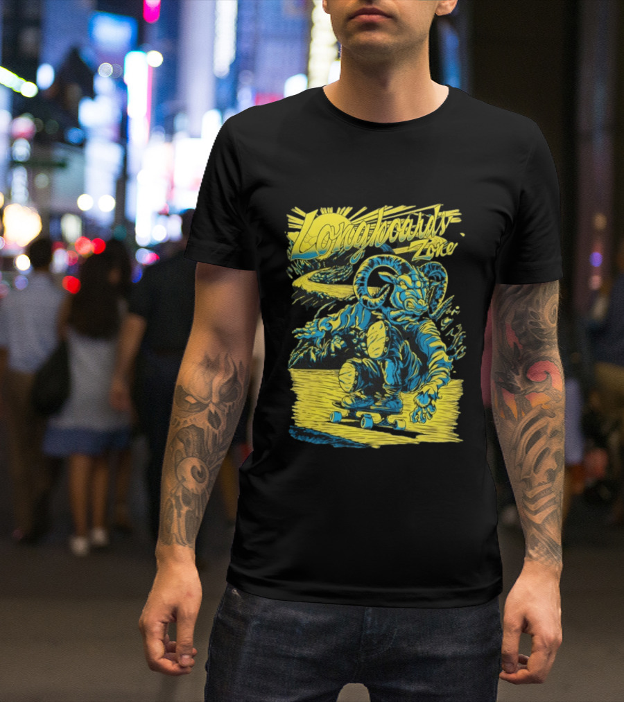 Longboards Zone Goat Downhill Rider Longboarding Adventure T-Shirt