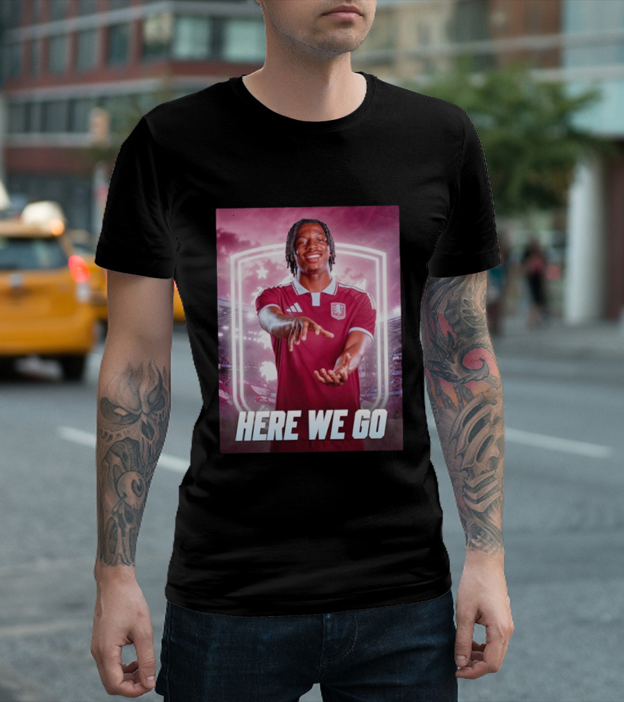 Jaden Philogene Here We Go Aston Villa Soccer Star Enthusiasm T-Shirt