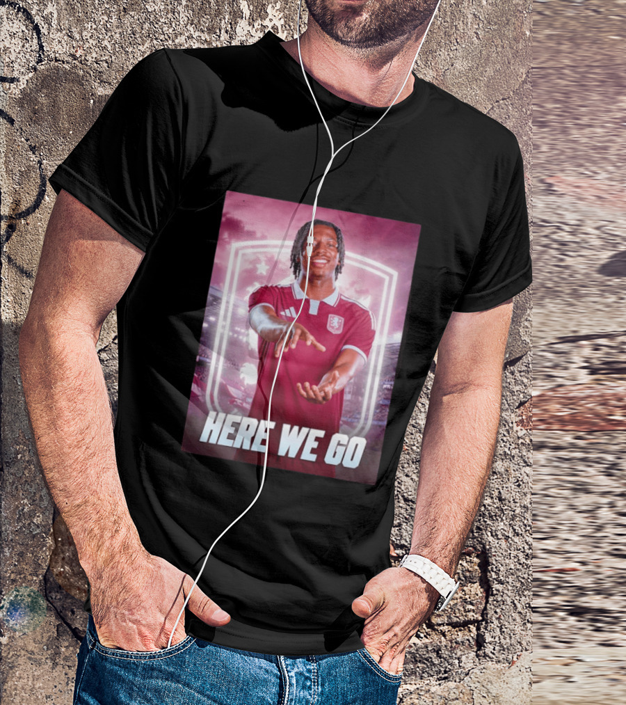 Jaden Philogene Here We Go Aston Villa Soccer Star Enthusiasm T-Shirt