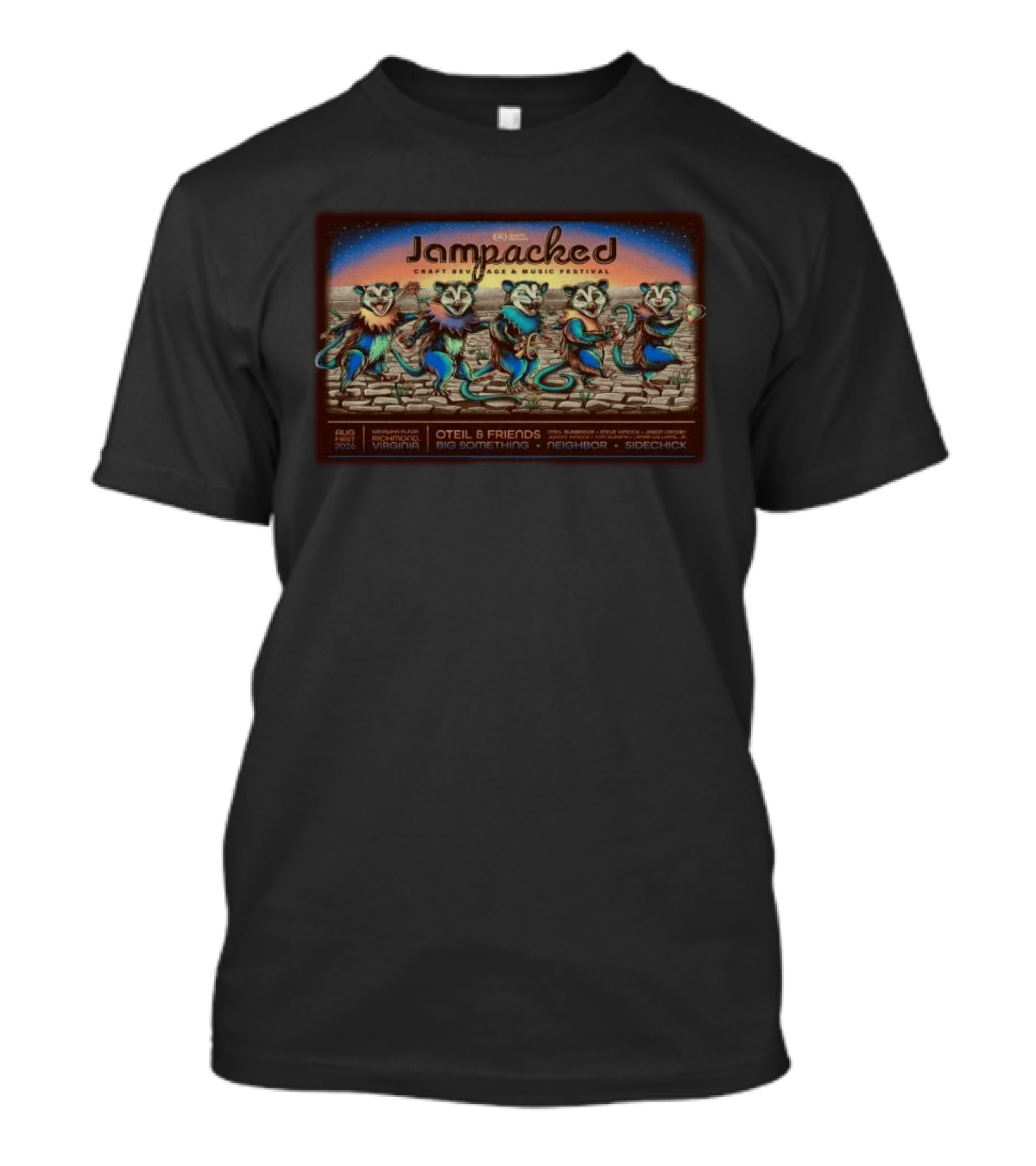 JamPacked Craft Beverage Music Festival Richmond VA Aug 2026 Oteil And Friends Big Something Neighbor Sidechick T-Shirt