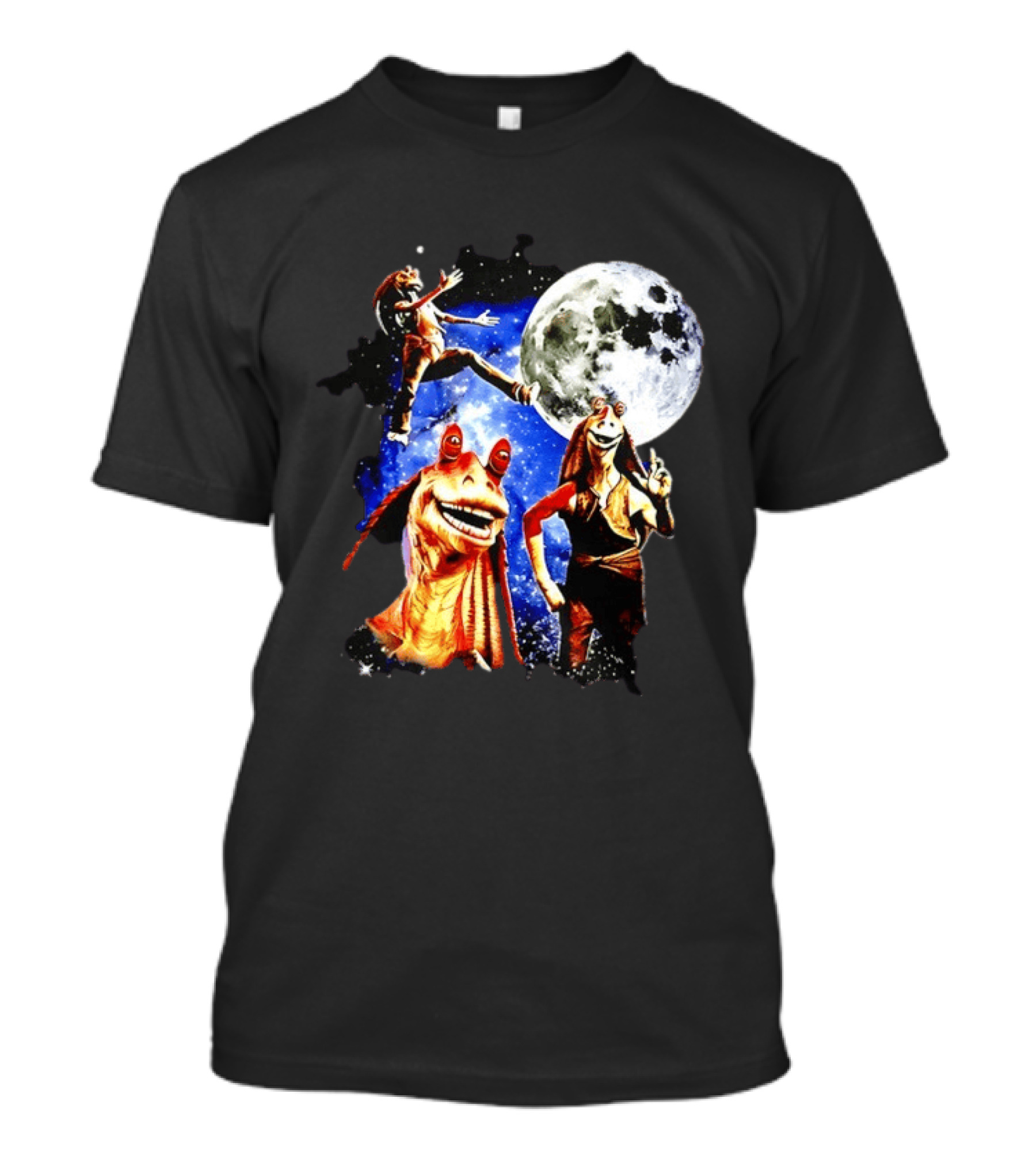Jar Jar Binks Star Wars Gungan Moon And Space Adventure T-Shirt