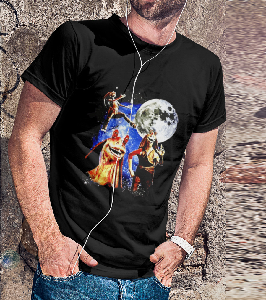 Jar Jar Binks Star Wars Gungan Moon And Space Adventure T-Shirt