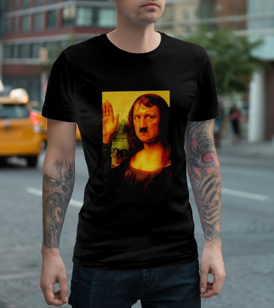 Mona Lisa Hitler Mashup Painting Iconic Fusion T-Shirt