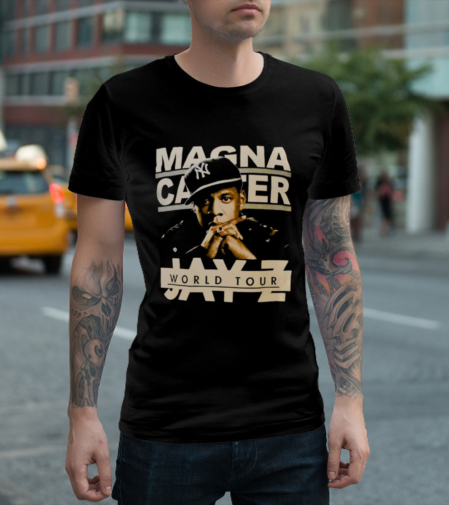 Jay Z Magna Carter World Tour Yankees Cap T-Shirt