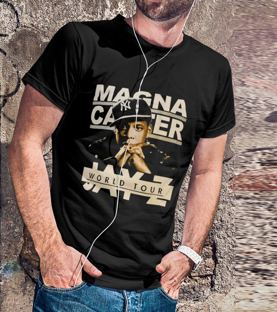 Jay Z Magna Carter World Tour Yankees Cap T-Shirt