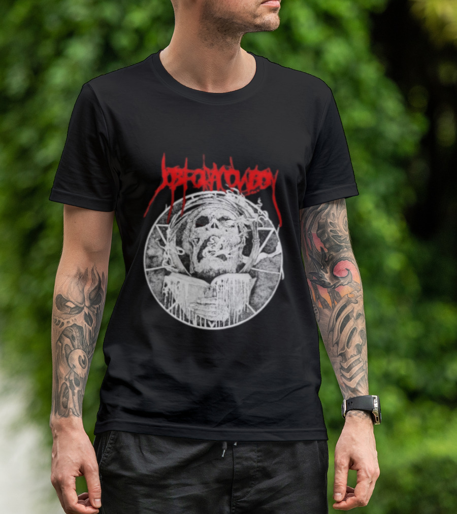 Job For A Cowboy Smoking Skull Death Metal T-Shirt