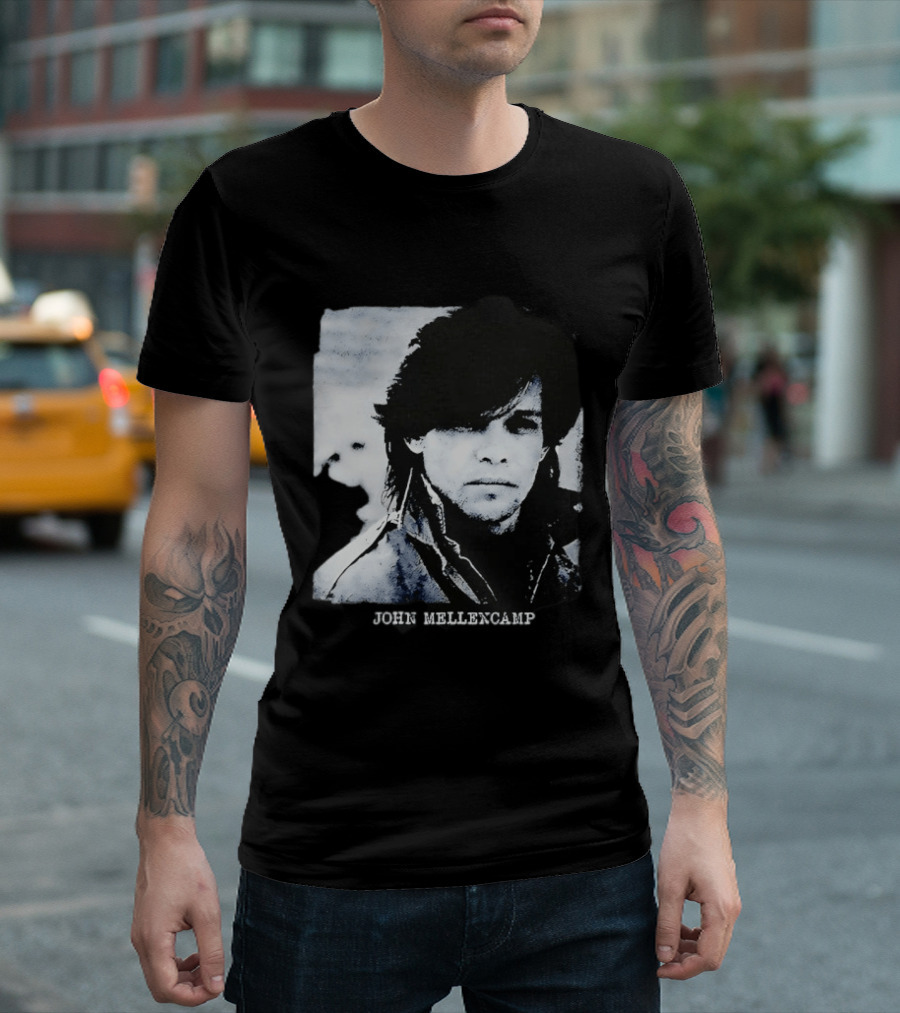 John Mellencamp Rock Music Singer Black And White T-Shirt