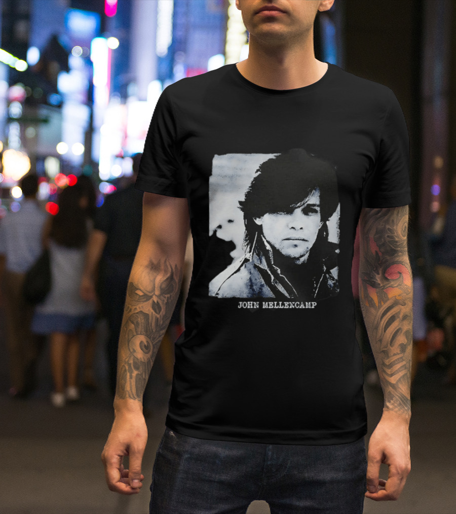 John Mellencamp Rock Music Singer Black And White T-Shirt
