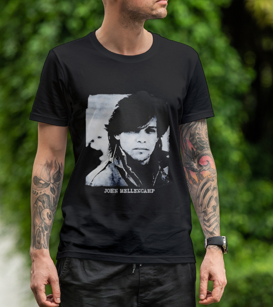 John Mellencamp Rock Music Singer Black And White T-Shirt