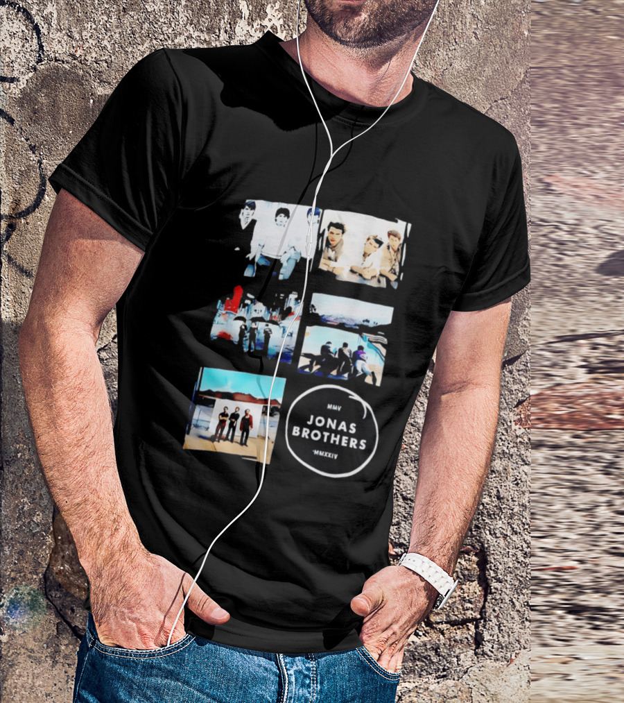 Jonas Brothers Collage MMV MMXXIV Music Band Photos Collection T-Shirt