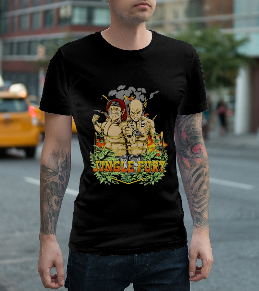 Jungle Fury Wrestling Duo Tag Team Explosive Showdown T-Shirt