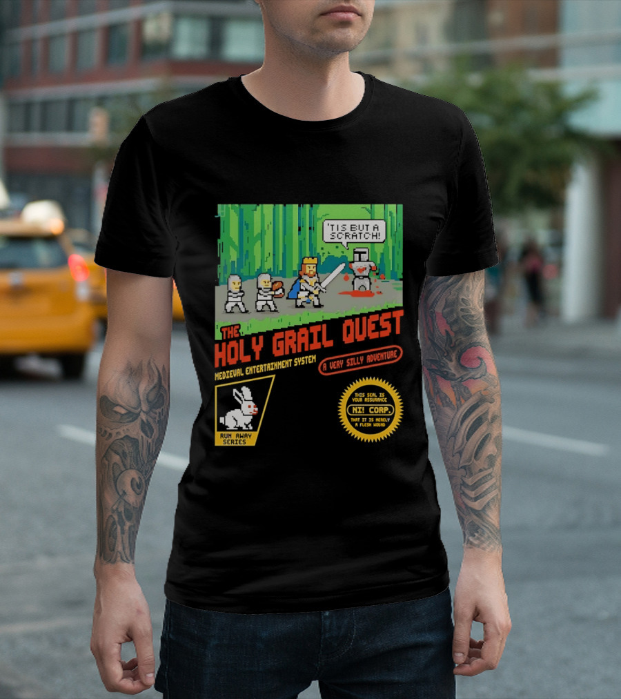 The Holy Grail Quest Medieval Entertainment System A Very Silly Adventure High Score T-Shirt