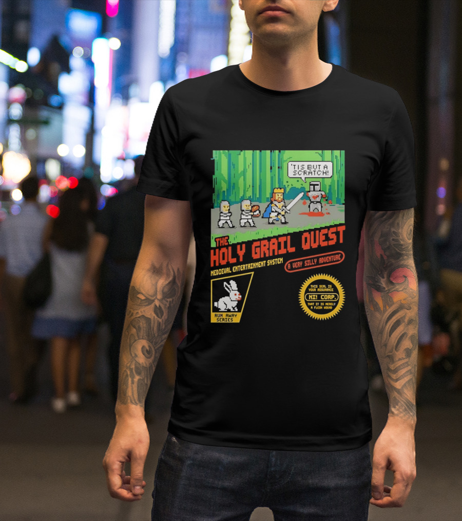 The Holy Grail Quest Medieval Entertainment System A Very Silly Adventure High Score T-Shirt